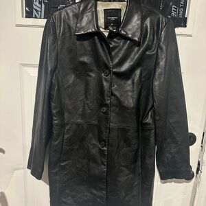 Vintage Women's Black Leather Coat